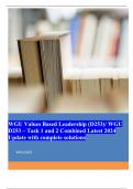 WGU Values Based Leadership (D253)/ WGU D253 – Task 1 and 2 Combined Latest 2024 Update with complete solutions