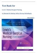 Test Bank for Lewis's Medical-Surgical Nursing,  by Mariann M. Harding, Jeffrey Kwong, DebraHagler||VERIFIED(2024) 