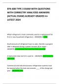 EPA 608 TYPE 3 EXAM WITH QUESTIONS WITH CORRECTRY ANALYZED ANSWERS (ACTUAL EXAM) ALREADY GRADED A+ LATEST 2024   