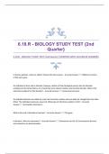 6.18.R - BIOLOGY STUDY TEST {2nd Quarter}|VERIFIED WITH ACCURATE ANSWERS