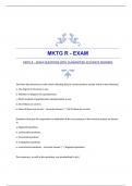 MKTG R – EXAM QUESTIONS WITH GUARANTEED ACCURATE ANSWERS