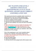 ABC WASTEWATER LEVEL 3 CERTIFICATION EXAM QUESTIONBANK ACTUAL EXAM QUESTIONS AND DETAILED CORRECT ANSWERS| LATEST 2025