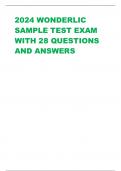 2024 WONDERLIC  SAMPLE TEST EXAM  WITH 28 QUESTIONS  AND ANSWERS 