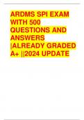 ARDMS SPI EXAM  WITH 500  QUESTIONS AND  ANSWERS  |ALREADY GRADED  A+ ||2024 UPDATE