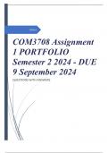 COM3708 Assignment 1 PORTFOLIO Semester 2 2024 - DUE 9 September 2024