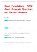 Cloud Foundations D282  Cloud Concepts Questions  and Correct Answer