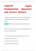 COG170 Cogito  Fundamentals Questions  and Correct Answers