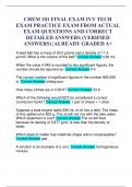 CHEM 101 FINAL EXAM IVY TECH EXAM PRACTICE EXAM FROM ACTUAL EXAM QUESTIONS AND CORRECT DETAILED ANSWERS (VERIFIED ANSWERS) |ALREADY GRADED A+