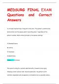 MEDSURG FINAL EXAM  Questions and Correct  Answers