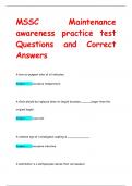 MSSC Maintenance  awareness practice test Questions and Correct  Answers