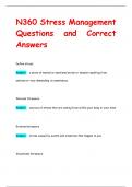 N360 Stress Management Questions and Correct  Answers