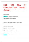 NSG 530 Quiz 2 Questions and Correct  Answers