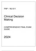 FNP - NU 611 Clinical Decision Making - Comprehensive Final Exam Guide 2024.