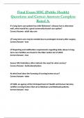 Final Exam HSC (Public Health)  Questions and Correct Answers Complete  Rated A.