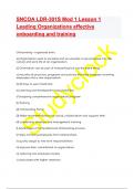 SNCOA LDR-301S Mod 1 Lesson 1 Leading Organizations effective onboarding and training