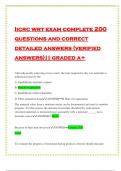 Iicrc wrt exam complete 200 questions and correct detailed answers (verified answers)|| graded a+