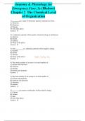 Anatomy & Physiology for Emergency Care, 3e (Bledsoe) Chapter 2. exam with complete solutions