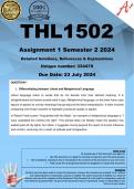 THL1502 Assignment 1 (COMPLETE ANSWERS) Semester 2 2024 (334479) - DUE 23 August 2024