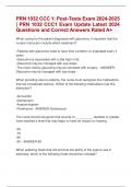 PRN 1032 CCC 1: Post-Tests Exam 2024-2025  | PRN 1032 CCC1 Exam Update Latest 2024  Questions and Correct Answers Rated A+