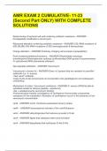 AMR EXAM 2 CUMULATIVE- 11-23 (Second Part ONLY) WITH COMPLETE SOLUTIONS