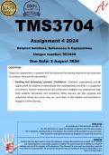 TMS3704 Assignment 4 (COMPLETE ANSWERS) 2024 (553440)- DUE 2 August 2024