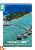 Corporate Strategy - projet d’achat de l’île Mahadhdhoo aux Maldives - Master Tourisme - 2018