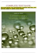 COMPLETE TEST BANK: SOLUTION MANUAL FOR CONTEMPORARY STRATEGY ANALYSIS, 10TH EDITION, ROBERT M. GRANT LATEST UPDATE.