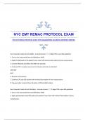 NYC EMT REMAC PROTOCOL EXAM WITH GUARANTEED ACCURATE ANSWERS|VERIFIED