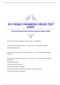 NYC REMAC PARAMEDIC DRUGS TEST SHEET|ACCURATE ANSWERS|VERIFIED