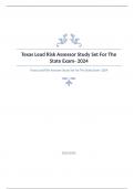 Texas Lead Risk Assessor Study Set For The State Exam Question and answers rated A+