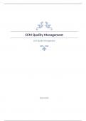 CCM Quality Management Question and answers rated A+