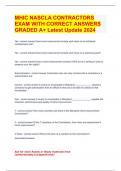 MHIC NASCLA CONTRACTORS EXAM WITH CORRECT ANSWERS GRADED A+ Latest Update 2024