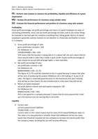 Unit 5 P5 M2 D2, P5 – Perform ratio analysis to measure the profitability, liquidity and efficiency of a given organisation M2 – Analyse the performance of a business using suitable ratios D2 – Evaluate the financial performance and position of a business