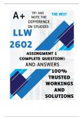 LLW2602 Assignment 1 (COMPLETE ANSWERS) Semester 2 2024 (773949) - DUE 16 August 2024