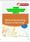 Test Banks For Clinical Reasoning Cases in Nursing 8th Edition by Mariann M. Harding; Julie S. Snyder, Chapter 1-72: ISBN- ISBN-, A+ guide Version 2024 ISBN:978032383173 PDF