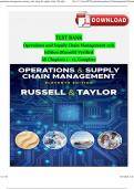 TEST BANK For Operations and Supply Chain Management, 11th Edition by Roberta S. Russell, Bernard W. Taylor, Verified Chapters 1 - 17, Complete Newest Version Edition 2024 ISBN:9781119905677