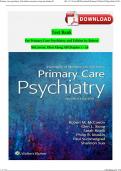 TEST BANK PRIMARY CARE PSYCHIATRY 2nd Edition McCarron Xiong ALL CHAPTERS 1-26 Latest Verified Review 2024 Practice Questions and Answers for Exam Preparation, 100% Correct with Explanations, Highly Recommended, Download to Score A+ EDITION 2024 ISBN:9781