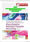 Davis Advantage for Townsend’s Essentials of Psychiatric Mental Health Nursing 9th Edition Test Bank Karyn Morgan All Chapters 1-32 | A+ ULTIMATE GUIDE 2024 ISBN:9781719645768 Pdf Instant Download 