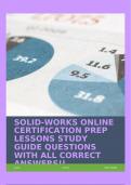 SOLID-WORKS ONLINE CERTIFICATION PREP LESSONS STUDY GUIDE QUESTIONS WITH ALL CORRECT ANSWERS!!