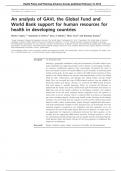 An analysis of GAVI, the Global Fund and World Bank support for human resources for health in developing countries