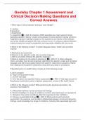 Goolsby Chapter 1 Assessment and Clinical Decision Making Questions and Correct Answers