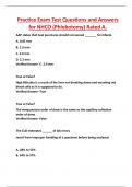 Practice Exam Test Questions and Answers  for NHCO (Phlebotomy) Rated A.