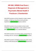 NR 606 | NR606 final Exam | Diagnosis & Management in Psychiatric Mental Health II Practicum | Chamberlain