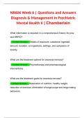 NR606 Week 6 | Questions and Answers Diagnosis & Management in Psychiatric Mental Health II | Chamberlain