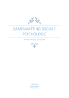 Samenvatting blok 1.1 Sociale Psychologie: Humans in Groups