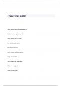 HCA Final Exam Questions with Correct Solutions