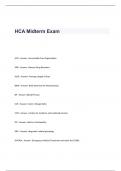 HCA Midterm Exam Questions and Answers