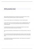 HCA Practice Test  Questions and Answers