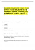 NURS 651 FINAL EXAM STUDY GUIDE LATEST VERSION QUESTIONS AND CORRECT VERIFIED ANSWERS |100% GUARANTEED TO PASS GRADED A+