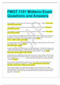 FMGT 1101 Midterm Exam Questions and Answers